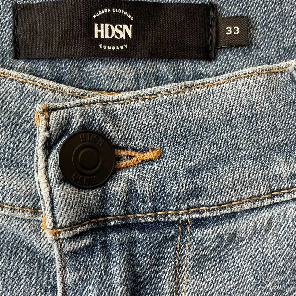 NWT Hudson Mens Blue Ash Slim Straight Jeans Size 33